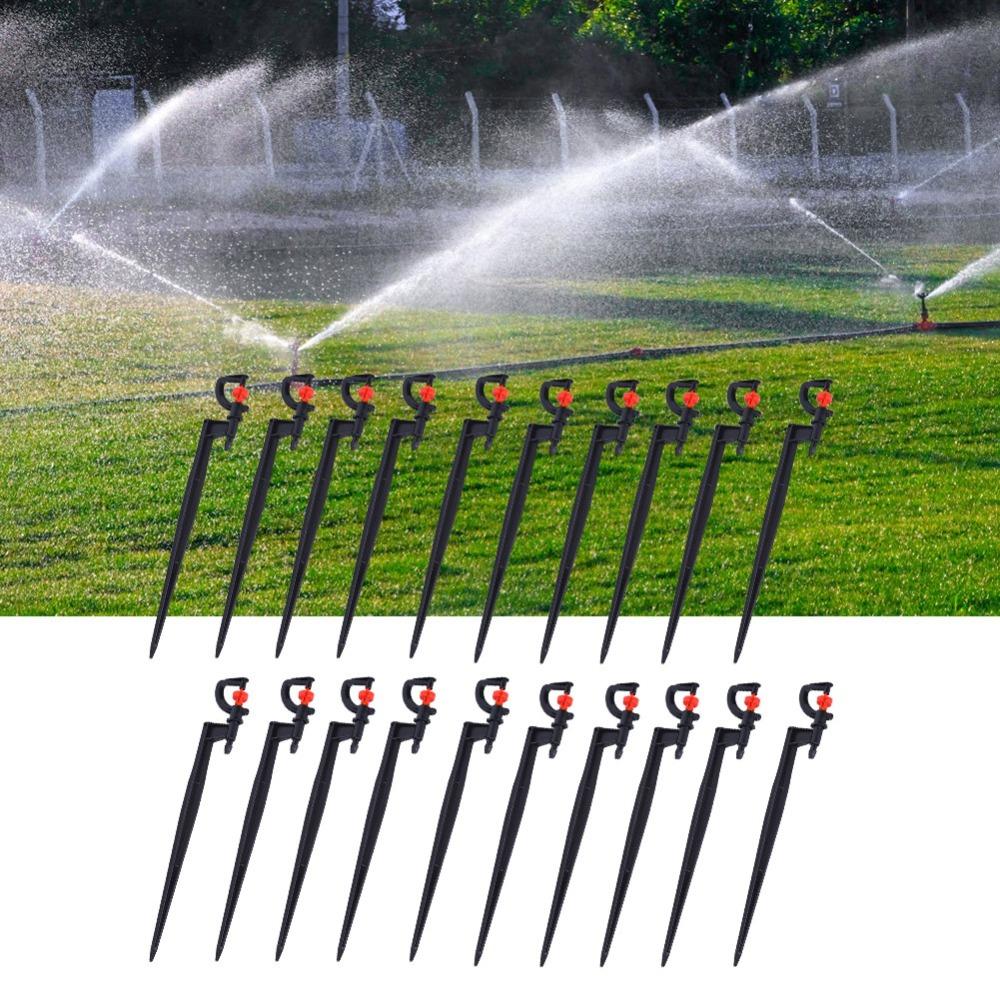 20PCS Wide Coverage Rotating Sprinkler Nozzle Plastic Micro Spray Head Flower Bed Irrigation
