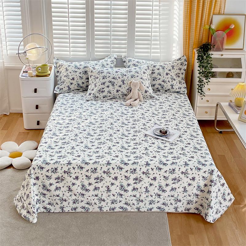 Floral Printed Bed Sheet Set Roses Design Bed Sheets Soft Breathable Fabric Flat Sheet with Pillowcases Queen Size Bedding Set