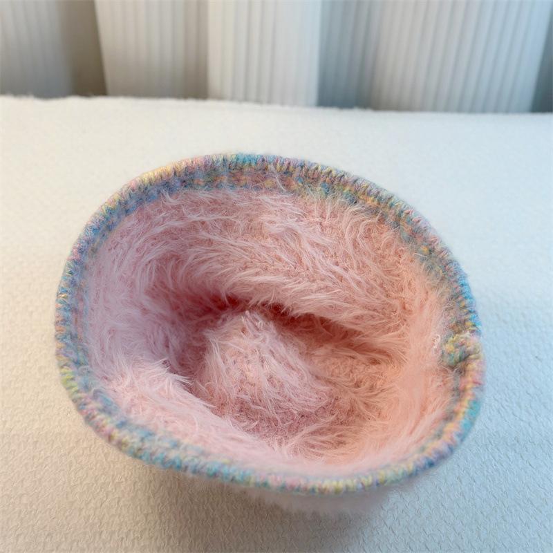 Winter Women's Warm Hat Knitted Hat Women's Fisherman Plush Hat