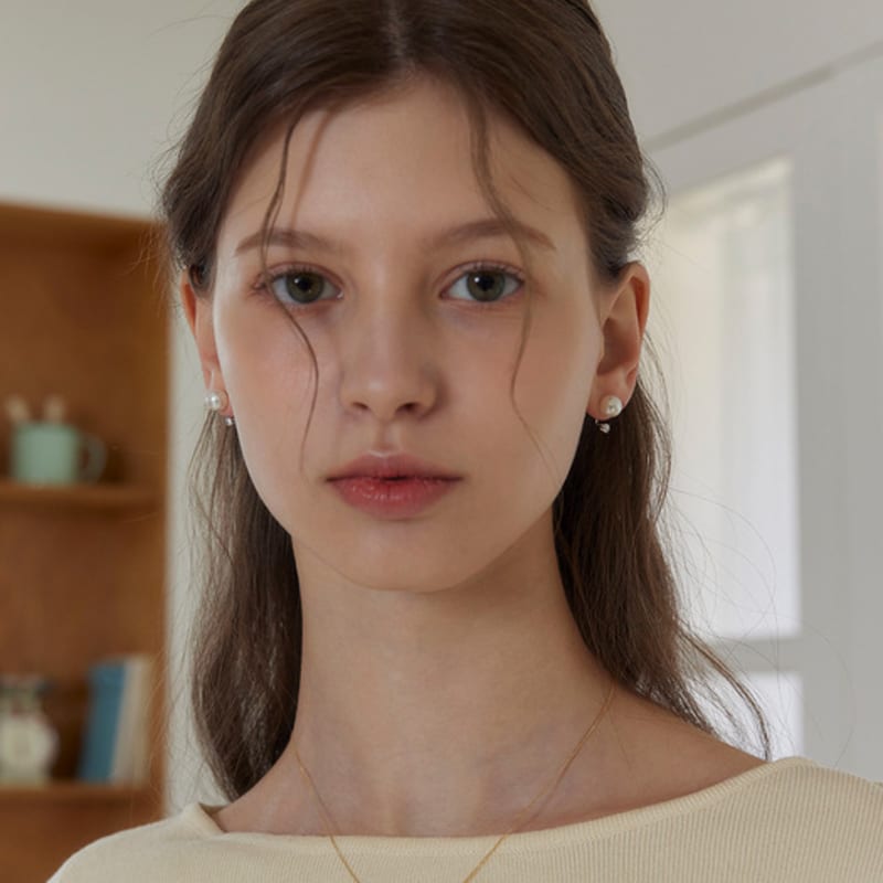 Murmur [925silver]Double Pearl Ball Necklace