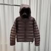 Turtle down jacket women's short white duck down light and warm winter new super good-looking hooded ribs jacket