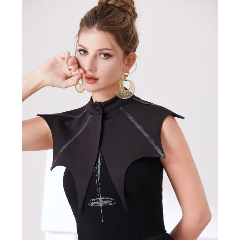 Gerüschte Ärmel Abnehmbarer Kragen Elegante Manschetten Dekorative Halsbekleidung für Damen Alltagskleidung und besondere Anlässe