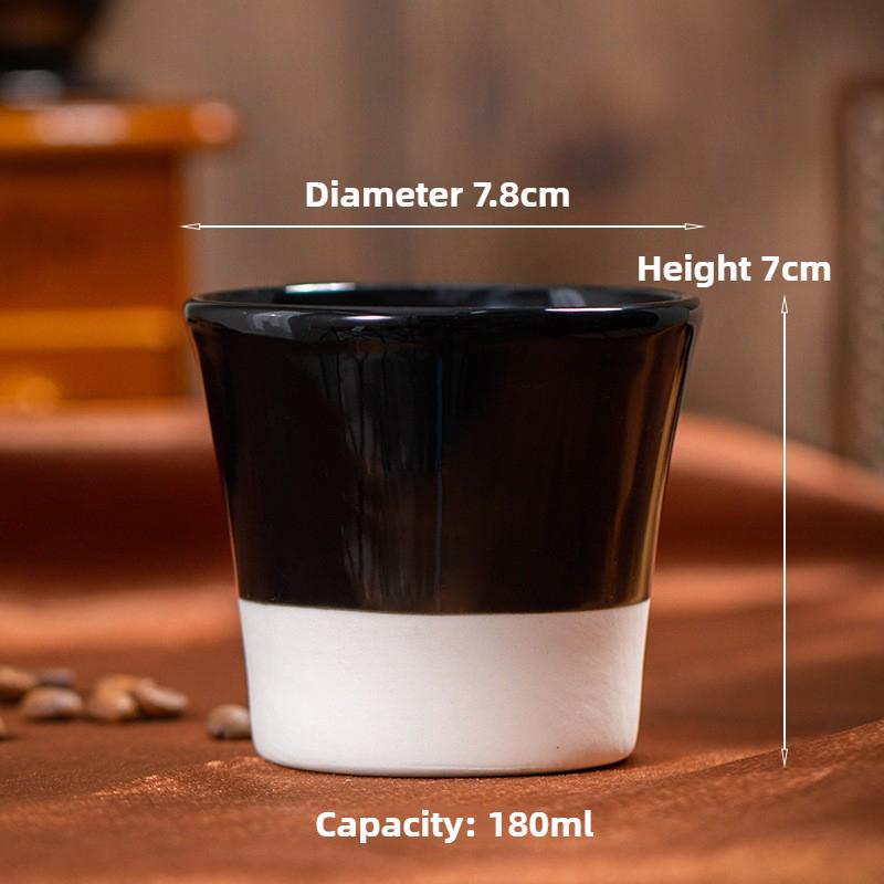 Arabic Coffee Art Ceramic Mug - Handcrafted Middle Eastern Espresso Cup with Color Glaze, Personal Drinking Gift Set