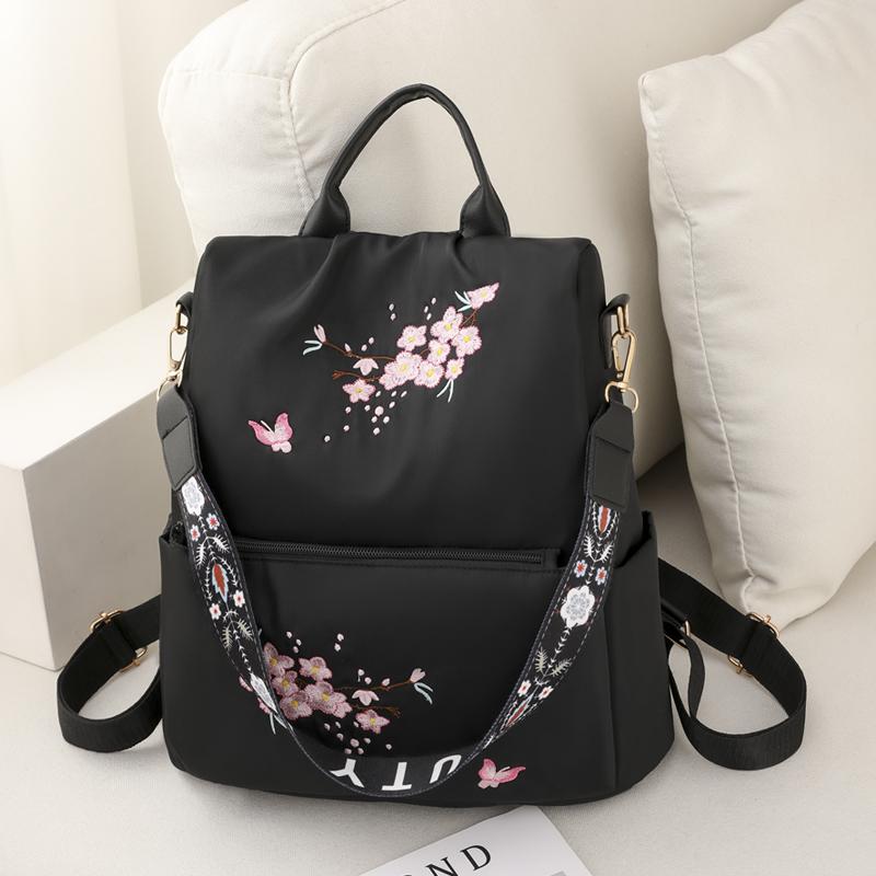 Waterproof Oxford Women Backpack Fashion Anti-theft Women Backpacks Flower Print Girls School Bag 2023 Summer Large Backpack
