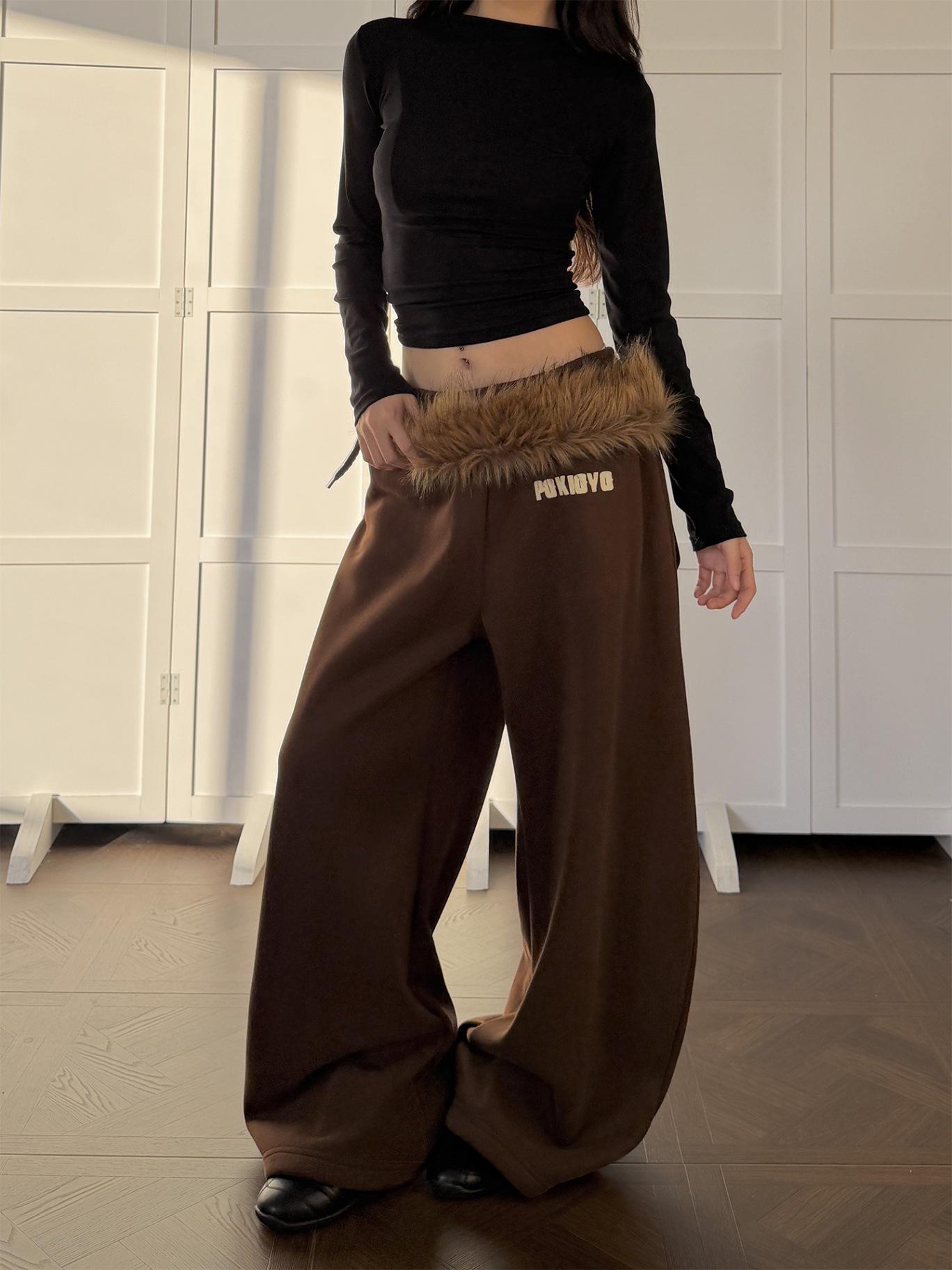 

Free Booty Curtain: Women s Korean Hip-Hop Style Thickened Wide-Leg Sweatpants for Winter - Loose Jazz Dance Fit Medium