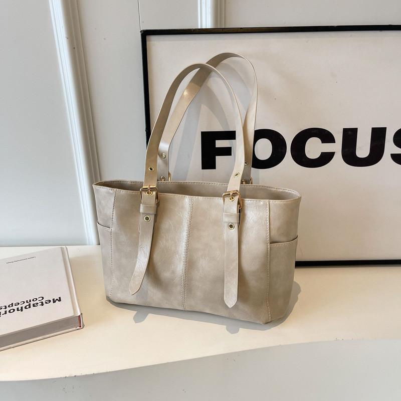 Trendy Pu Leather Tote Bag For Women Stylish Large Capacity Shoulder Bag With Zipper Closure