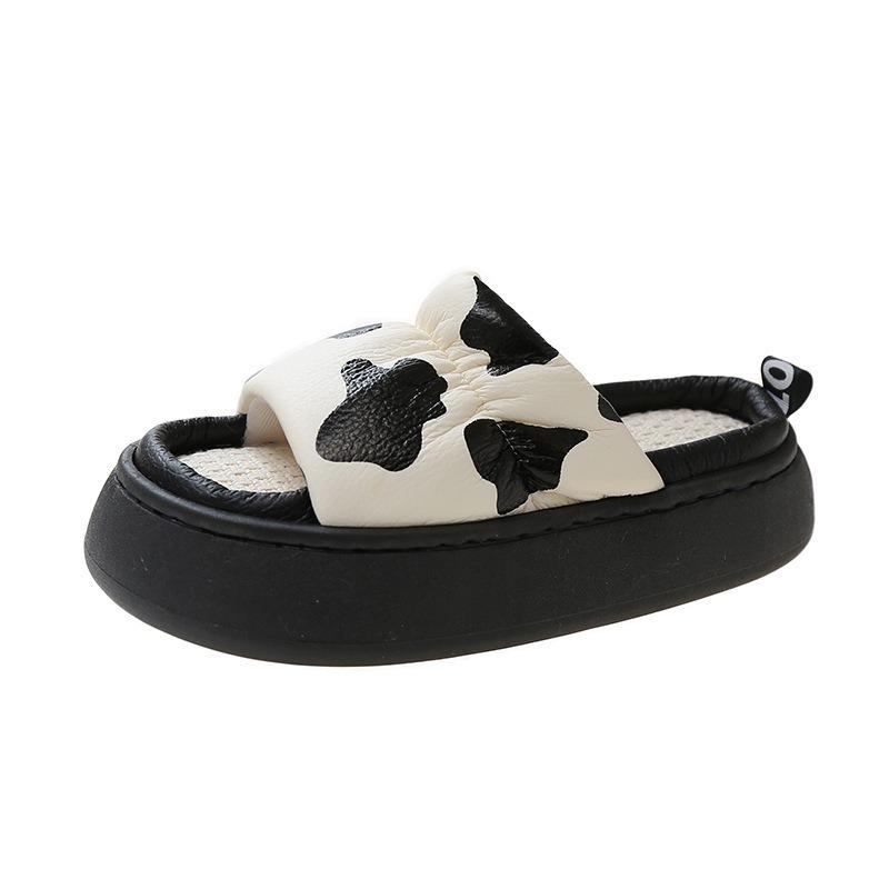 Linen Slippers Women's Spring, Summer and Autumn Indoor Home Use Thick-bottomed Wind Sweat-absorbing Cotton and Linen Home Office Slippers