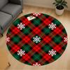 1pc Plaid Snowflakes Round Chair Mat Area Rug - Non-Slip, Floor Mat for Office, Bedroom, and Indoor Decor -1002164
