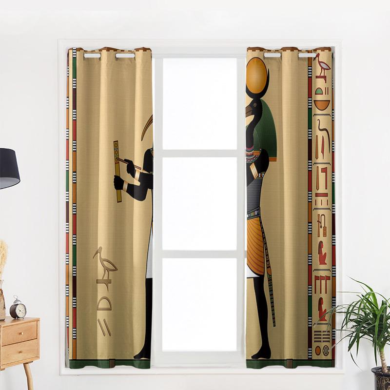 Curtain Ancient Egyptian God Of Wisdom Bedroom Kitchen Curtains Living Room Decoration Items Window Curtains for Living Room