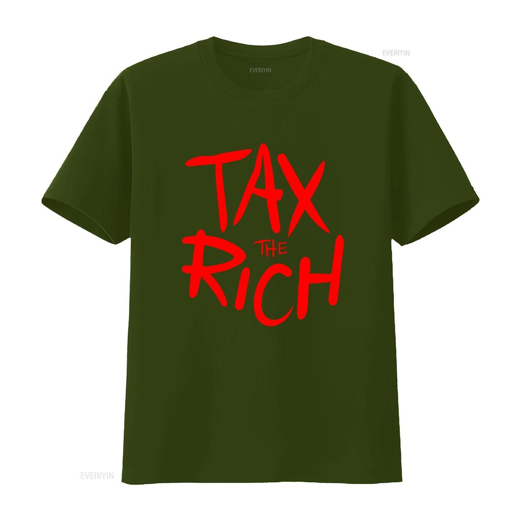 Tax The Rich Protest T Shirt Bold Red Design for Social Statement vintage Washed Stretched fashion Comfortable Slightly Casual