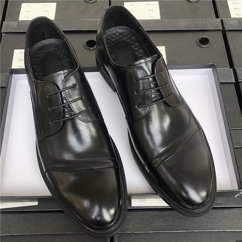 High-End Leather Shoes Men'S Business Dress Leather Breathable Foot Cover British Suit Work Shoes Groom Wedding Men'S Shoes