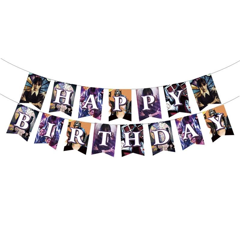 

Тема Семейки Аддамс Баннер на день рождения Воздушные шары Принадлежности для вечеринки Banner