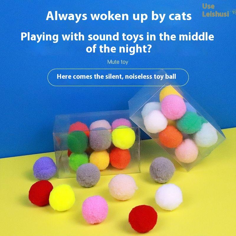 Cat Toys Self-Hi Mute Ball Plush Elastic Cat Toy Play Resistant Teeth Grinding Soft Cat Toy