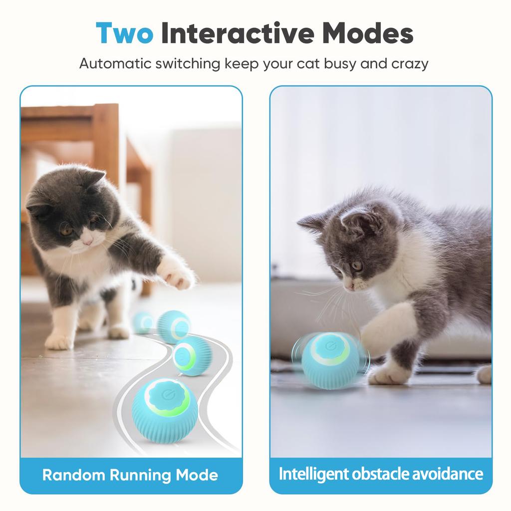 Self Moving Cat Ball Interactive Electric Toy Automatic Rolling Magic Ball For Kitten Training Play