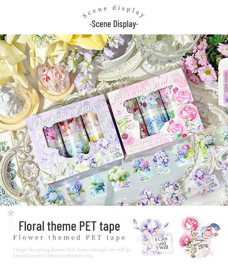 ZABC Emotion Series Floral Tape Set: 2 Styles for Journal Decoration and Collage