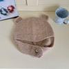 Cute three-dimensional bear ears wool hat women's autumn and winter new warm knitted ear hat tide