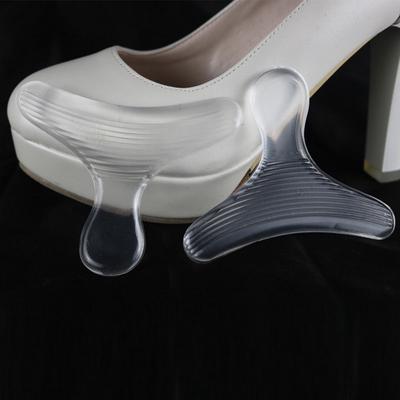 1 Paar Damen Gel-Ferseneinsätze T-Form Silikon-Einsatz Fersenschutz Fußpflege-Tools Unsichtbare Einlegesohle