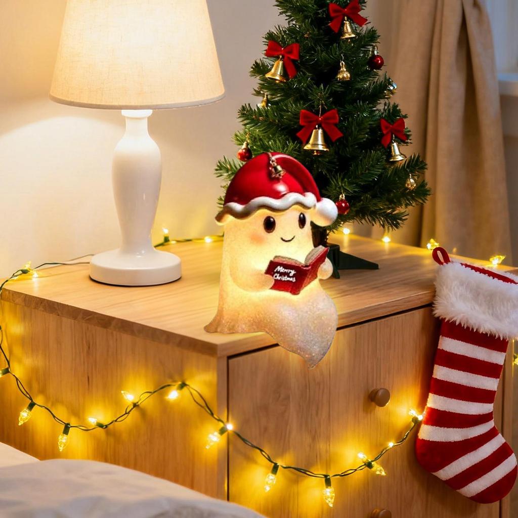 Ghost Night Light Spooky Table Decor Halloween Ghost Night Light Horror Desktop Ornament Christmas LED Lamp For Kitchen Living