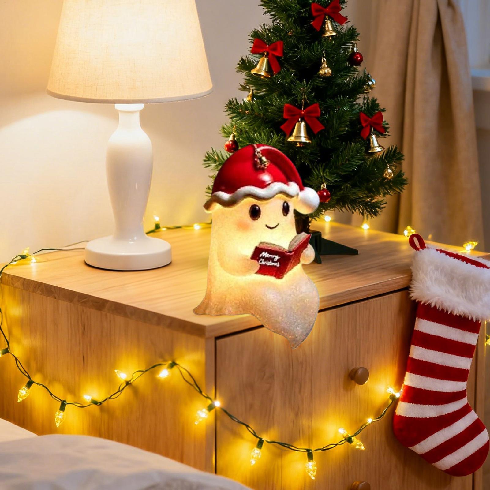 

Ghost Night Light Spooky Table Decor Halloween Ghost Night Light Horror Desktop Ornament Christmas LED Lamp For Kitchen Living China Mainland