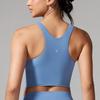 CRZ YOGA High Neck Racerback Sports Bra with Asian Butterluxe Universe Size L Women's Cups, Fit, Sport, Blue,