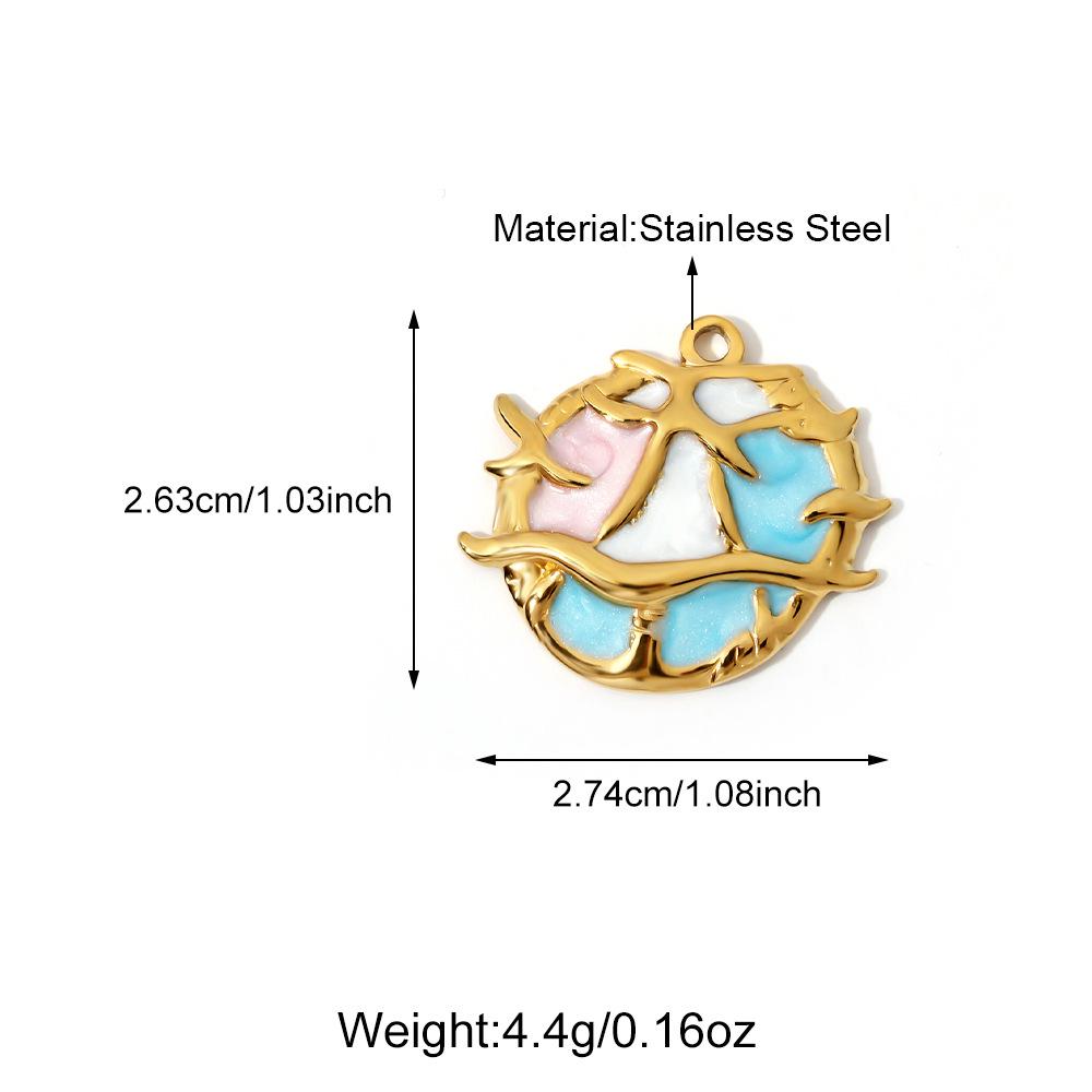 European & American DIY Pendant: Stainless Steel Butterfly, Flower, Starfish with 18K Gold Electroplating