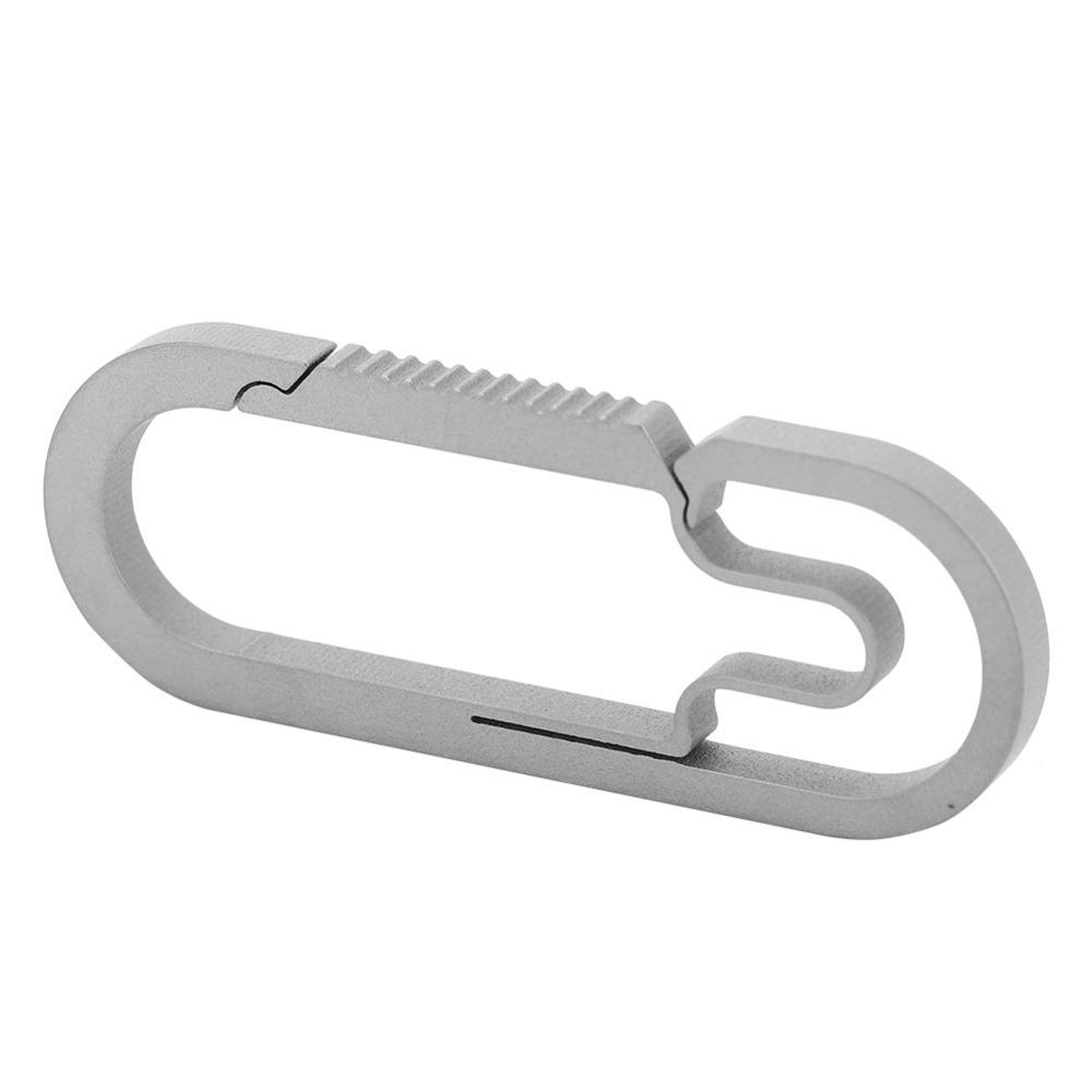 

Silver Titanium Keychain Heavy Duty Titanium Carabiner Durable Split Ring Chain Everyday Carry серебряный