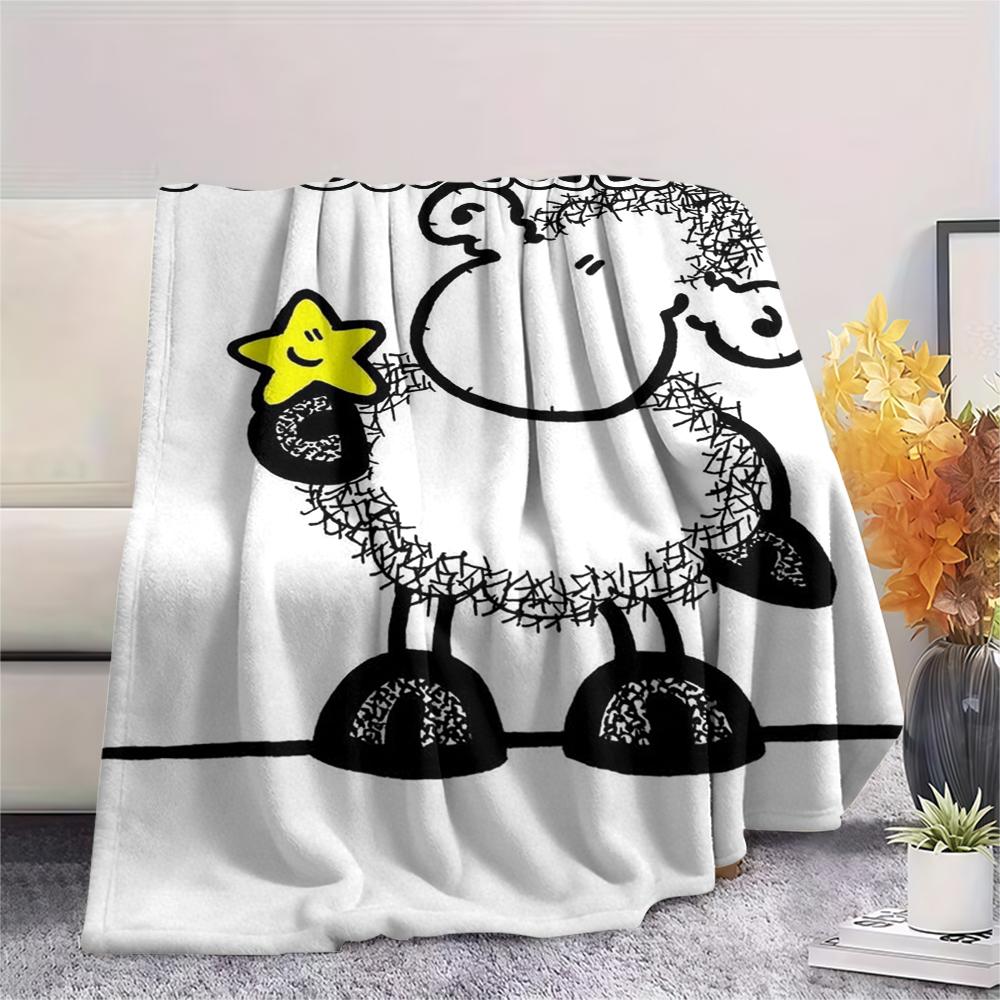 1PC Custom Name sheepworld Patterned Flannel Blanket Suitable For All Seasons for Home Decor Warmth and Comfort Gifts Holiday Present