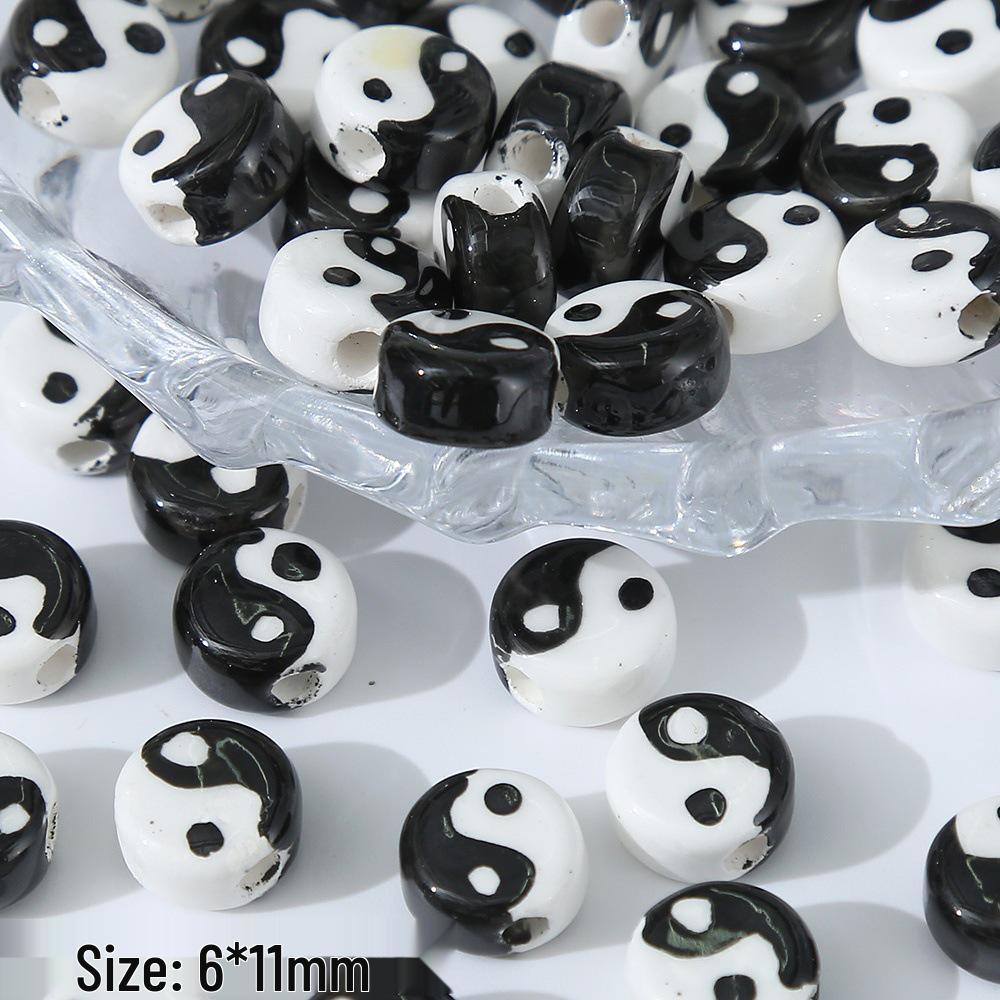 3D Ceramic Panda Heart Flower Beads for DIY Bracelets