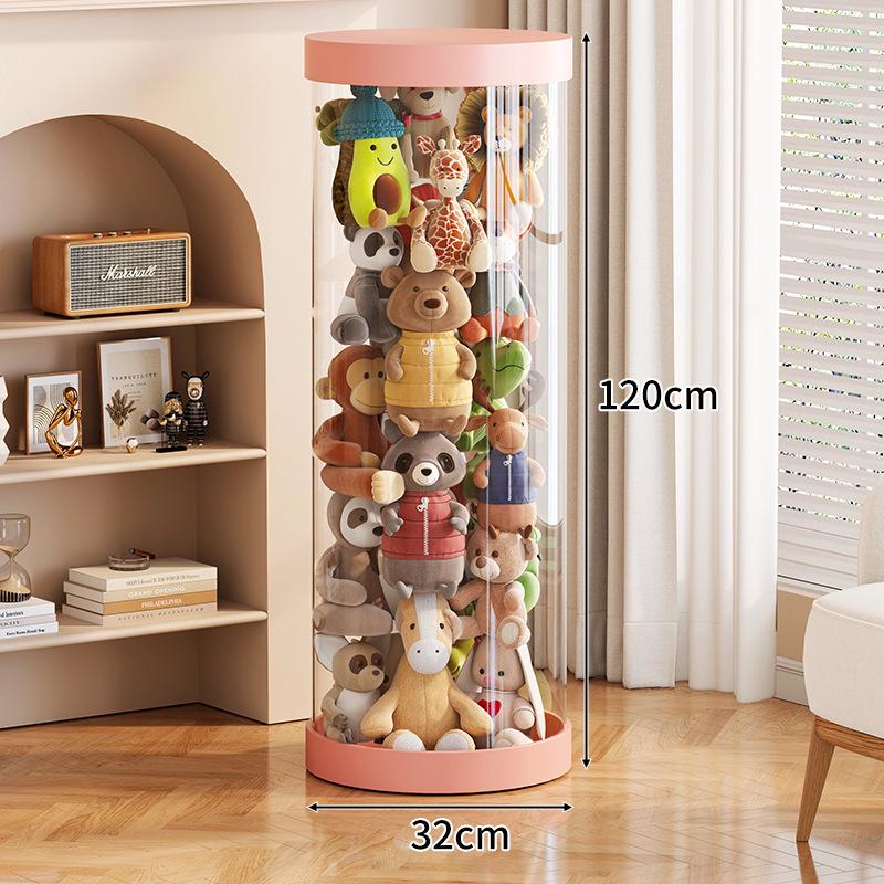 Large Capacity Transparent Toy Storage Bucket for Dolls and Plush Toys