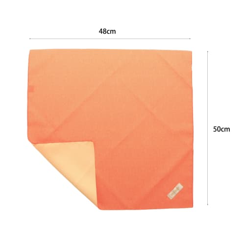 Decorative Knotted Fukusa (strap) with a Single-sided Dyeing Pattern, Shark Pattern, Solid Color, Vermilion/beige