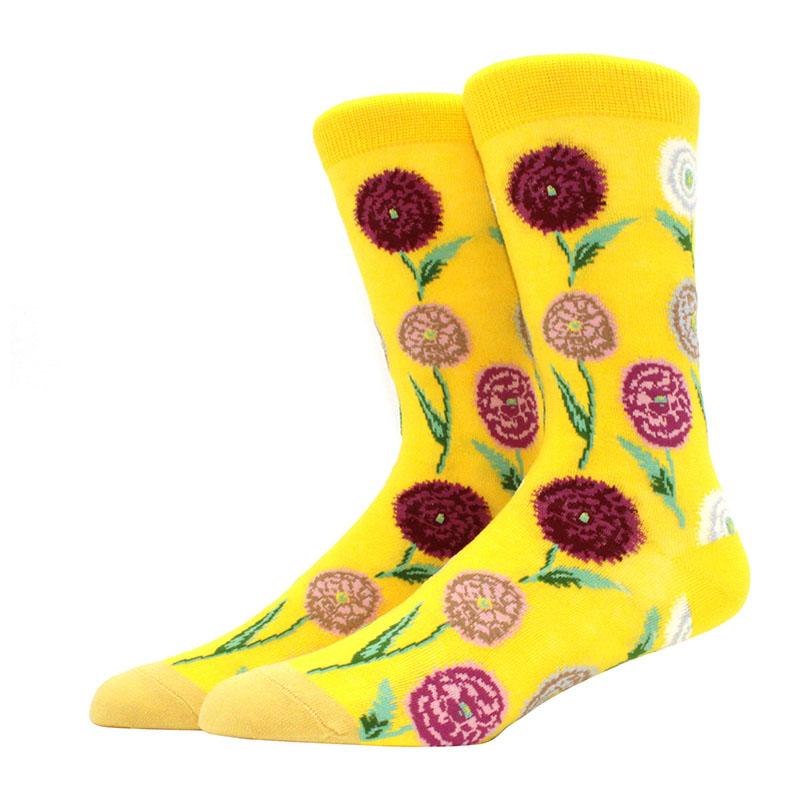 Roliga glada herrstrumpor med grafisk design, kammad bomull, omelett, groda, galen klocka, lax, majs, fågel, fisk, strumpa, julklapp