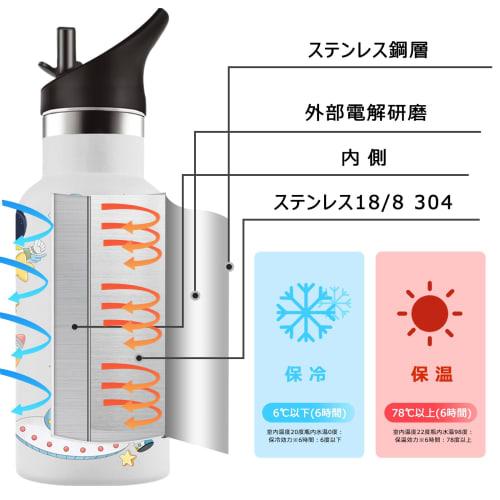 BOONSHAK Stainless Steel Thermos Water Bottle with Straw, 350ml Capacity, Vacuum Insulated, for Sports Drinks and Carbonated Water, Compact Design Wit