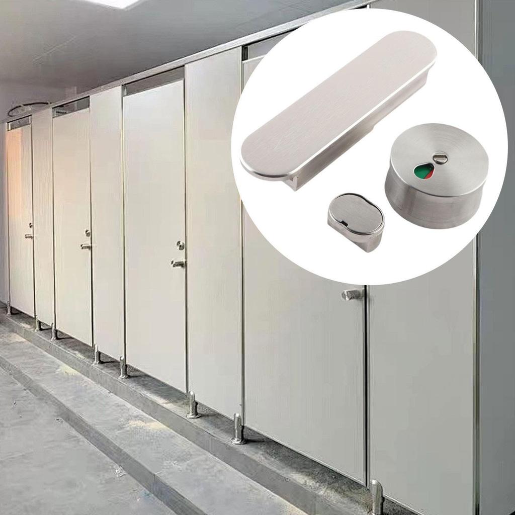 Quiet Push Lock Bathroom Sliding Door Bolt Zinc Alloy Partition Door Lock with Occupancy Indicator Easy Installation