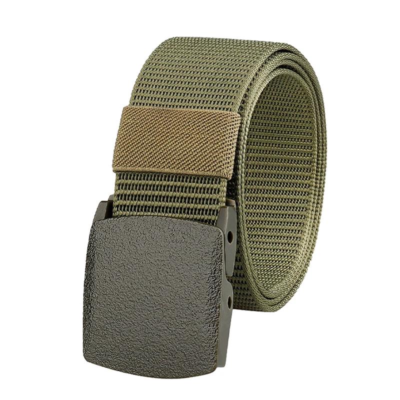 Men s Belt Outdoor Casual Canvas  Metal Free Training Nylon Tactical Belt With Pants Jeans Belt Sports Belts For Men Women 120cm зелёный