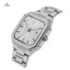 Luxury Full Diamond Watch Men Sparkling Rhinestone Dial Stainless Steel Bracelet Women Elegant Bling Dress Watch