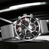 2pcs/set Fashion Mem's Calendar Quartz Watch, Casual Men's Stainless Steel Mesh Belt Wrist Watch & Men's Bracelet