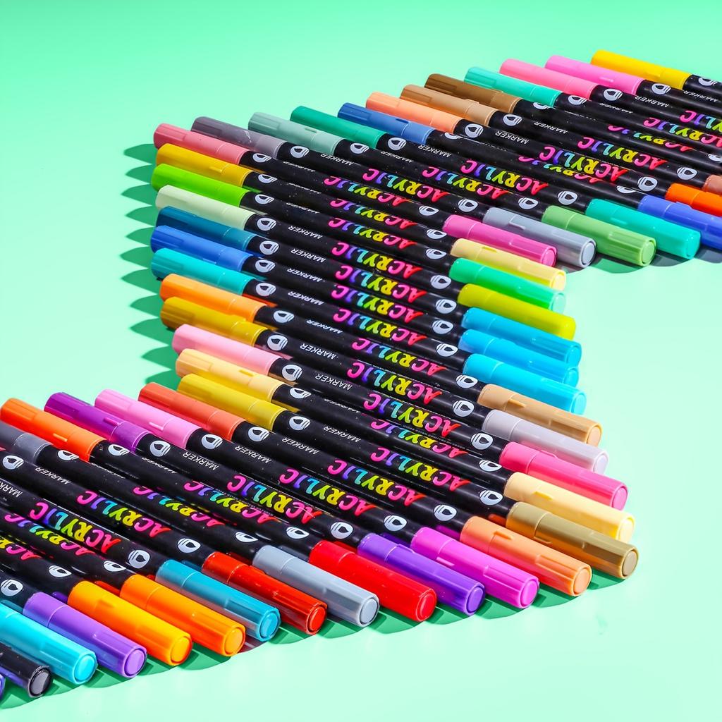 48/24/1 Colors, Dual Head Dual Color, Waterproof, Non-toxic, Odorless, Marker Pen, Office Supplies, Book Markers, Hand Drawn