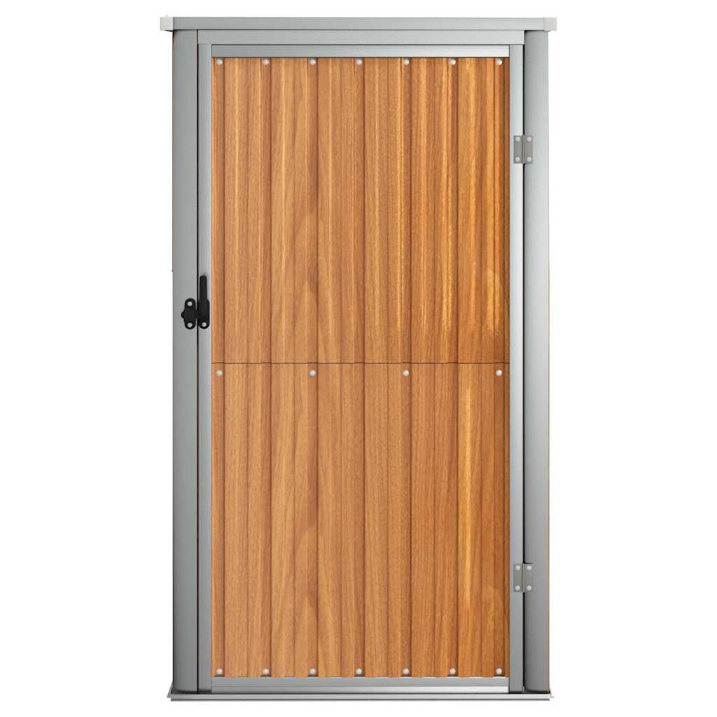 Vidaxl Garden Shed, Brown, 88X89X161 Cm, Galvanized Steel