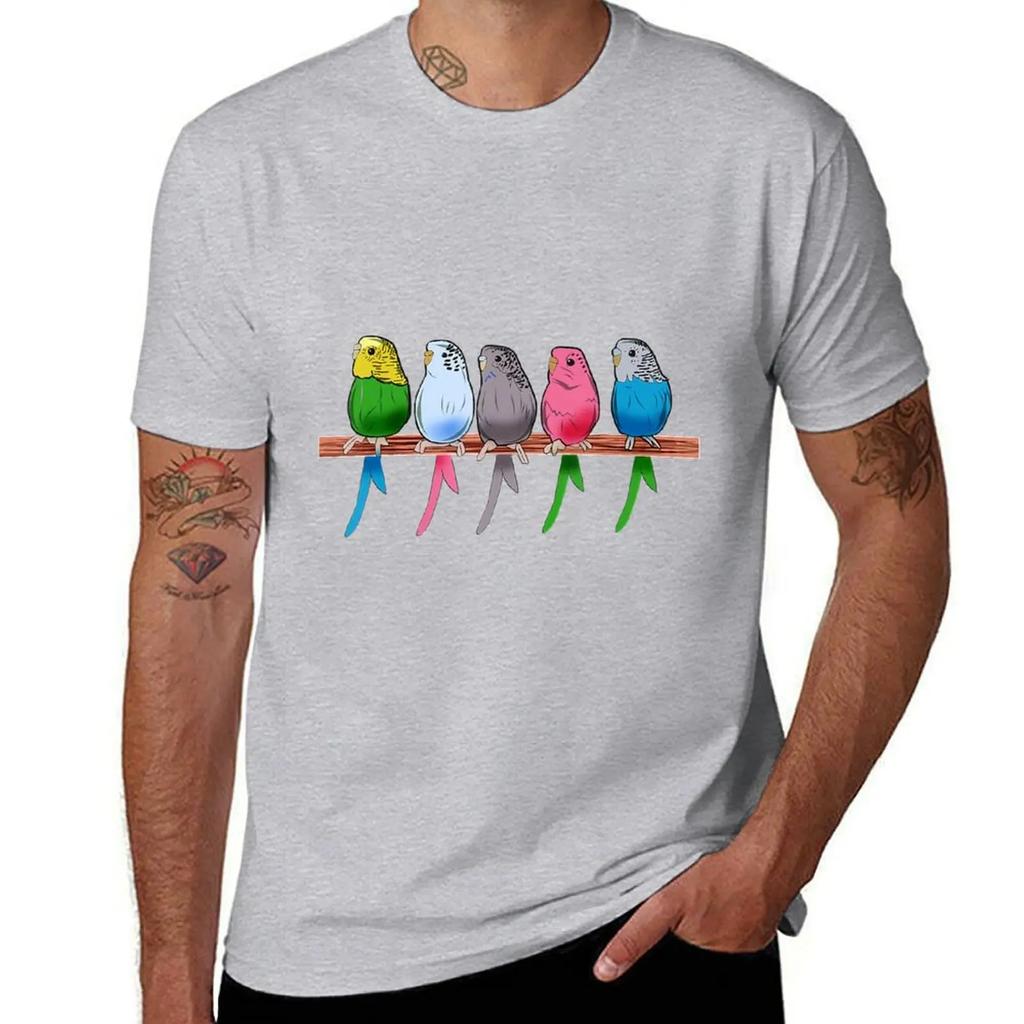 Funny Budgie Pet Bird Parakeet Graphic Budgerigar Gift TShirt Aesthetic Clothes Cute Tops Men T Shirts 2025 New Model