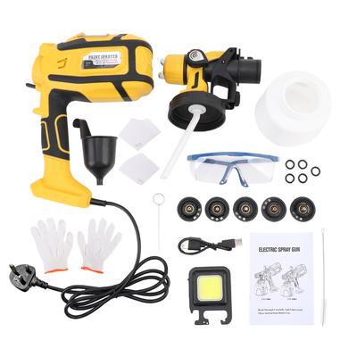 Paint Sprayer Tool, 800W Electric Spray Paint Gun with 5 Nozzles, Detachable Light, 3 Spray Patterns, Easy To Clean