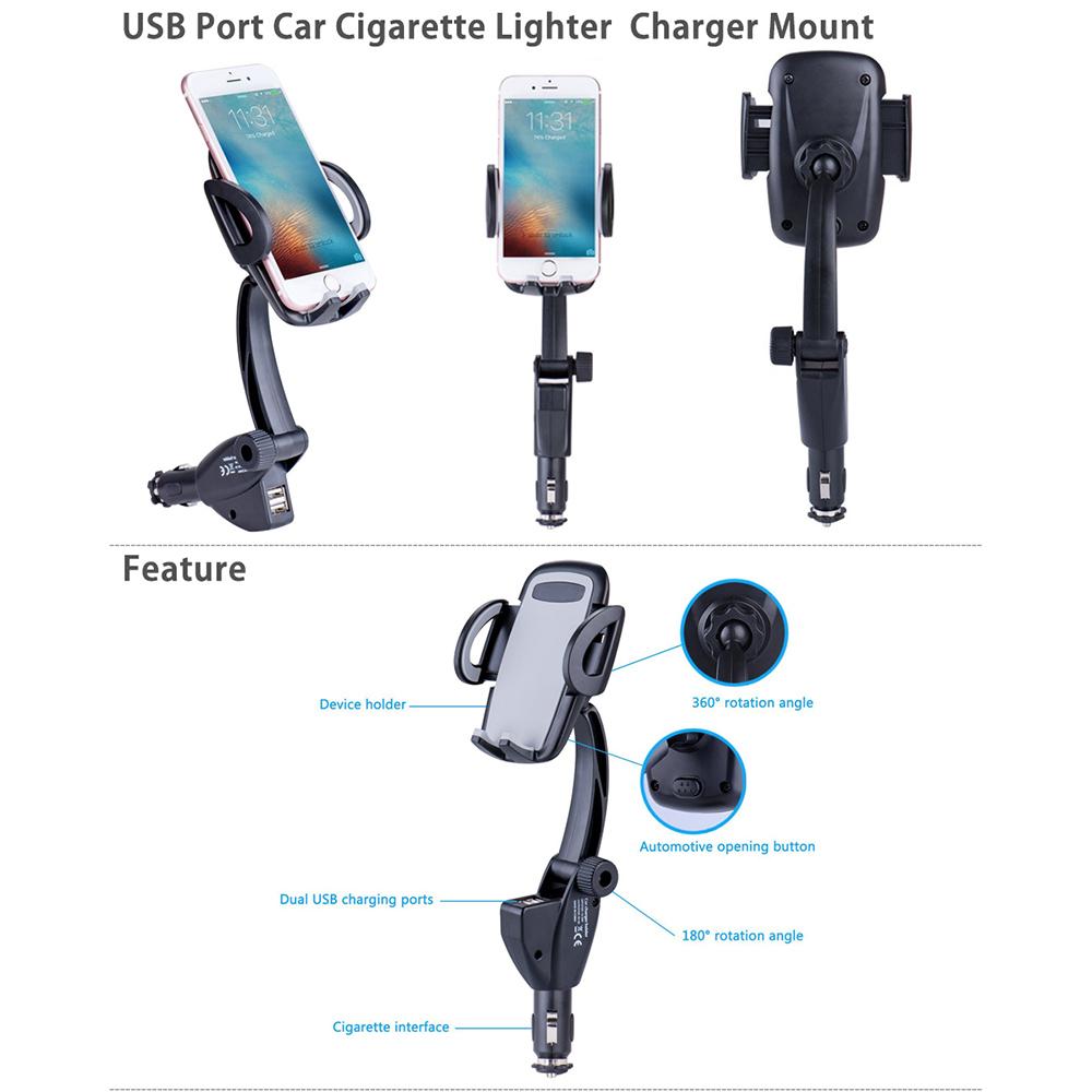 Air Vent Adjustable Mobile Holder Stand Car Cigarette Lighter Car Phone Holders Car Mount