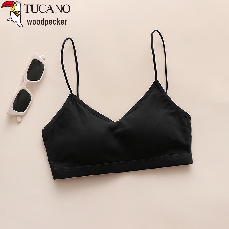 Woodpecker Women's Pure Cotton Padded Cross-Back Bandeau Bra Top