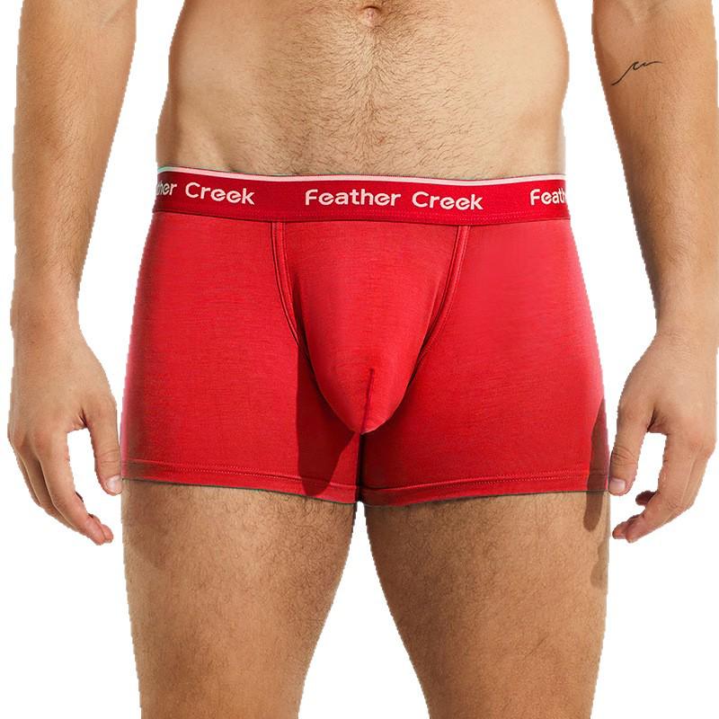 Ανδρικό εσώρουχο boxer με θήκη σε σχήμα U: Σέξι, Λεπτό, Τετράγωνο Σχέδιο με Μεγάλη Μπροστινή Θήκη