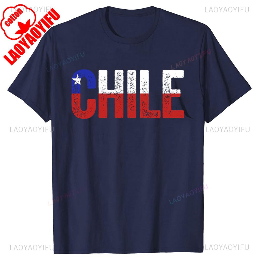 Chile Flagge Stolzer Chilene Aufdruck T-Shirt Herren Damen Baumwolle Humor Streetwear T-Shirt Kurze Ärmel Unisex Locker Kleidung Herren