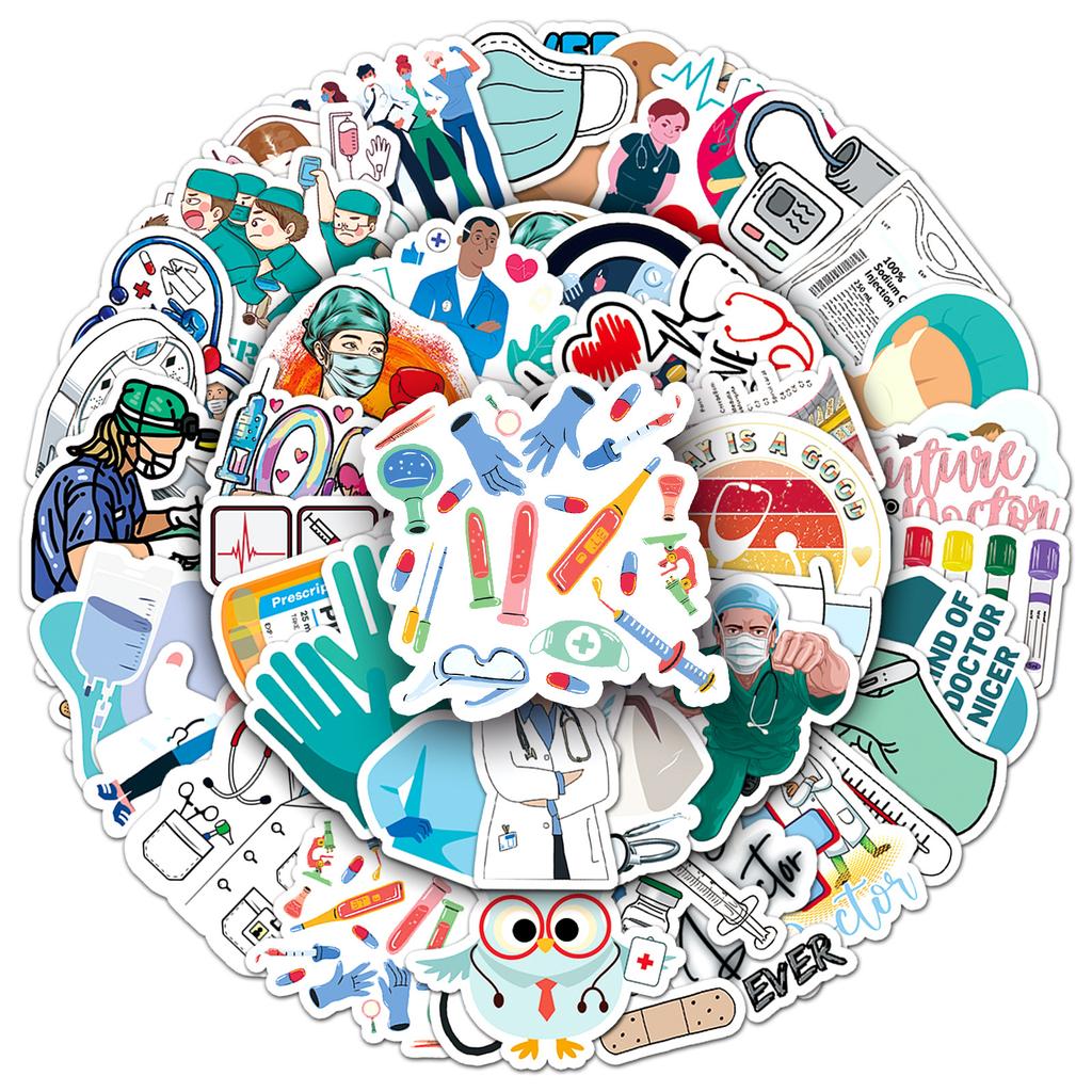 50 ks/sada mini samolepek doktor & sestra