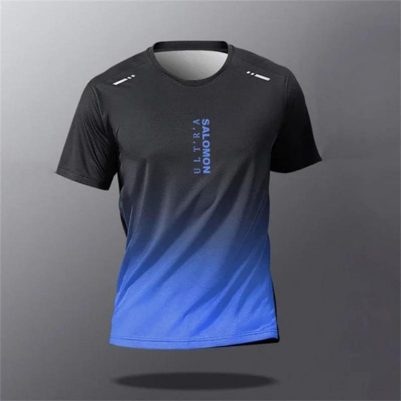 Herren 3D-Druck T-Shirt Outdoor Fitness Atmungsaktiv Schnelltrocknend Sport Kurzarm Rundhals Pullover Lässiges Oberteil