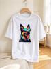Unisex T-shirt Cool Colorful Dog Printed Summer Casual Comfy Top