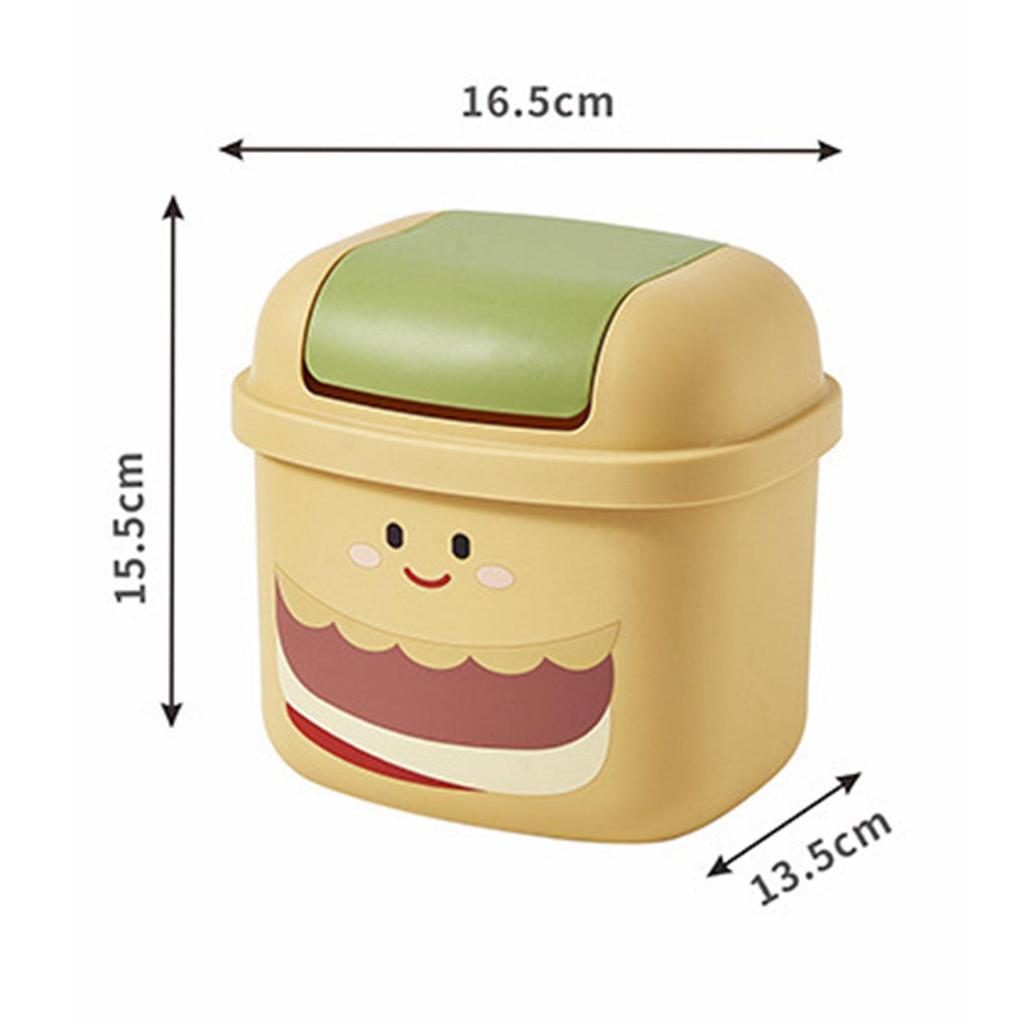 Mini Trash Can Countertop Wastebasket Cartoon for Dressing Table Tiny Trash Bin Trash Bin for Table Bathroom Desktop Bedroom