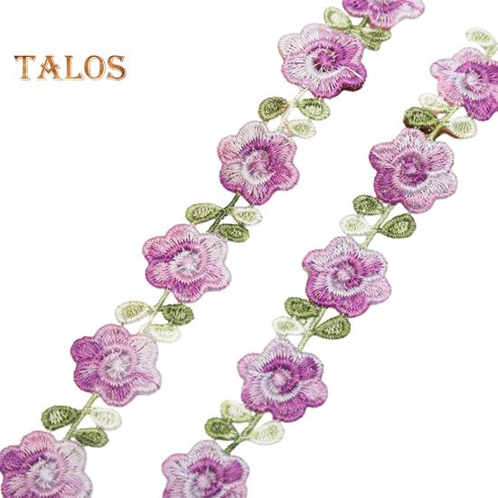 Flower Lace Trim Ribbon Vibrant Color Widely Used DIY Crafts Embroidered Crochet Lace Trim Fabric Decorations for Sewing