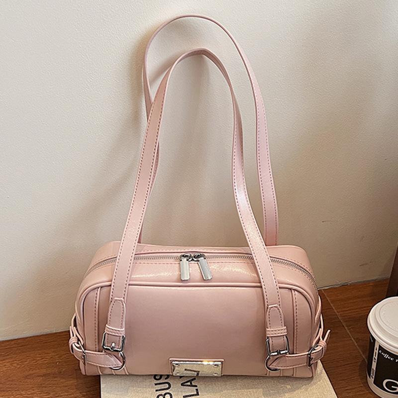 Korean Niche Spice Girl Underarm Bag Women's 2025 New Simple Texture Bowling Bag Single Shoulder Tote Bag Tide